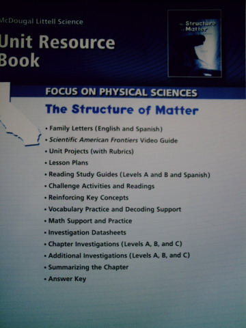 (image for) Structure of Matter Unit Resource Book (CA)(P)