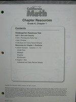 (image for) California Math K Chapter Resources Chapter 1 (CA)(P)