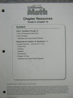 (image for) California Math K Chapter Resources Chapter 10 (CA)(P)