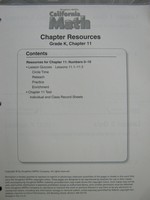 (image for) California Math K Chapter Resources Chapter 11 (CA)(P)
