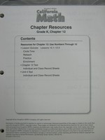 (image for) California Math K Chapter Resources Chapter 12 (CA)(P)