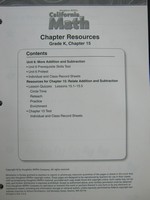 (image for) California Math K Chapter Resources Chapter 15 (CA)(P)