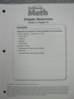 (image for) California Math K Chapter Resources Chapter 16 (CA)(P)