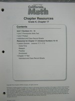 (image for) California Math K Chapter Resources Chapter 17 (CA)(P)