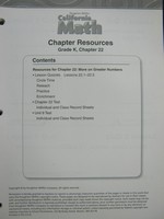 (image for) California Math K Chapter Resources Chapter 22 (CA)(P)