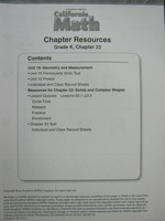 (image for) California Math K Chapter Resources Chapter 23 (CA)(P)