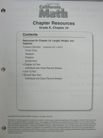 (image for) California Math K Chapter Resources Chapter 24 (CA)(P)