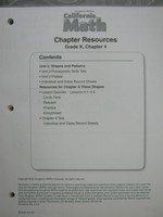 (image for) California Math K Chapter Resources Chapter 4 (CA)(P)