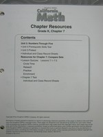 (image for) California Math K Chapter Resources Chapter 7 (CA)(P)