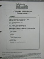 (image for) California Math 4 Chapter Resources Chapter 1 (CA)(P)