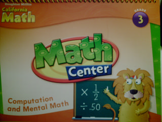 (image for) California Math Math Center 3 Computation & Mental Math (Spiral)