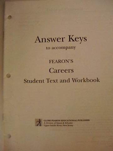 (image for) Fearon's Careers Student Text & Workbook Answer Keys (P)