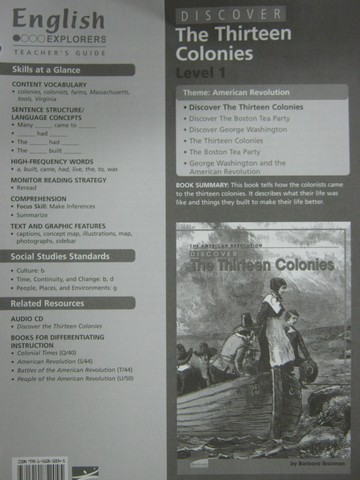 (image for) English Explorers Discover The Thirteen Colonies TG (TE)(P)