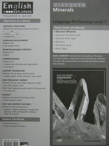 (image for) English Explorers Discover Minerals TG (TE)(P) by Brinkman