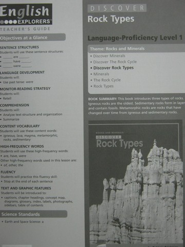 (image for) English Explorers Discover Rock Types TG (TE)(P) by Brinkman