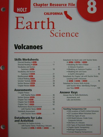 (image for) California Earth Science Chapter Resource File 8 (CA)(P)
