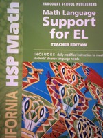 (image for) California HSP Math 2 Math Language Support for EL TE (TE)(P)