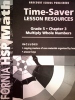 (image for) California HSP Math 5 Chapter 3 Time-Saver Lesson (CA)(P)