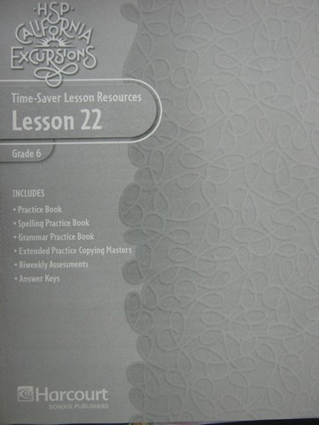 (image for) HSP California Excursions 6 Time-Saver Lesson Resources 22 (P)