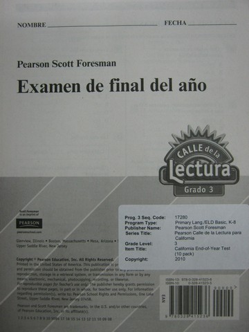 (image for) Calle de la Lectura 3 Examen de final del ano (P)