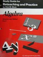 (image for) Algebra Structure & Method Book 1 Study Guide for Reteaching (P)