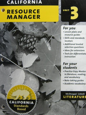 (image for) Literature 6 Resource Manager Unit 3 (CA)(P)