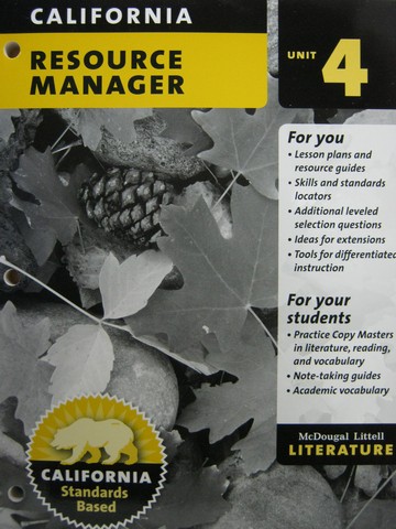 (image for) Literature 6 Resource Manager Unit 4 (CA)(P)