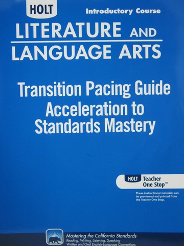 (image for) Transition Pacing Guide Introductory Course (CA)(P)