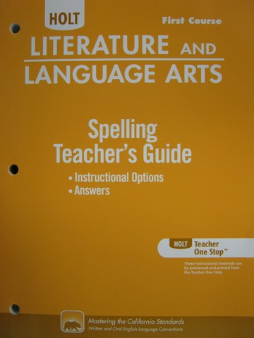 (image for) Literature & Language Arts Spelling TG 1st Course (CA)(TE)(P)