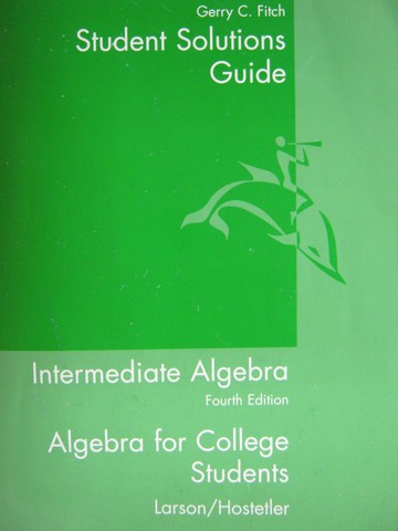 (image for) Intermediate Algebra 4e Student Solutions Guide (P)
