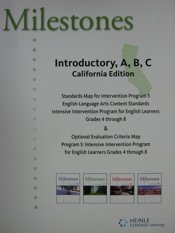 (image for) Milestones California Edition Standards Map (CA)(Spiral)