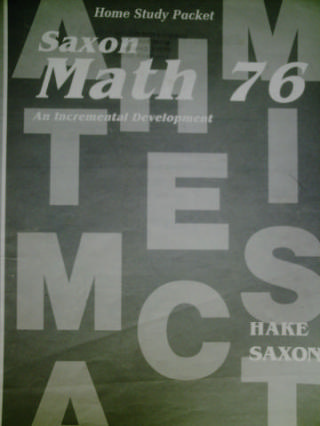 (image for) Saxon Math 76 Home Study Packet Answers (P)