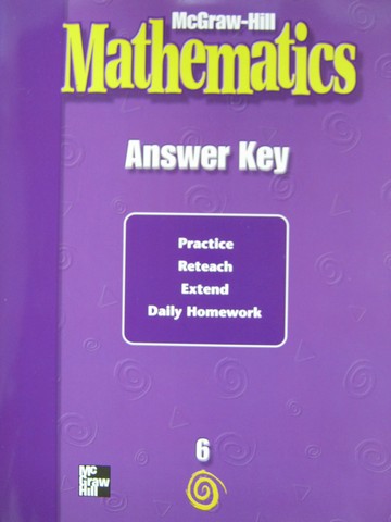 (image for) McGraw-Hill Mathematics 6 Answer Key (P) - Click Image to Close