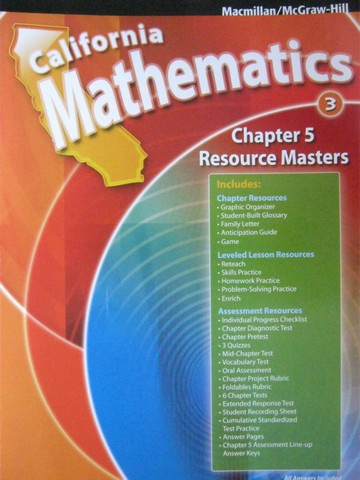 (image for) California Mathematics 3 Chapter 5 Resource Masters (CA)(P)