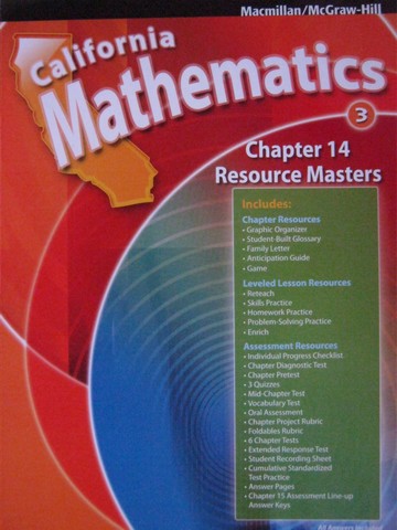 (image for) California Mathematics 3 Chapter 14 Resource Masters (CA)(P)
