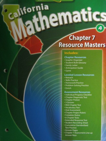 (image for) California Mathematics 4 Chapter 7 Resource Masters (CA)(P)