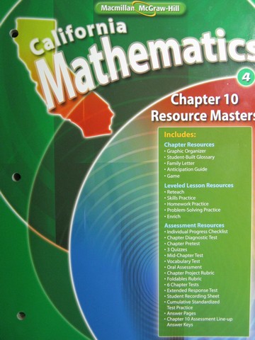 (image for) California Mathematics 4 Chapter 10 Resource Masters (CA)(P)