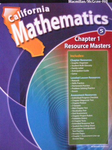 (image for) California Mathematics 5 Chapter 1 Resource Masters (CA)(P)