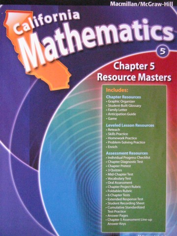 (image for) California Mathematics 5 Chapter 5 Resource Masters (CA)(P)