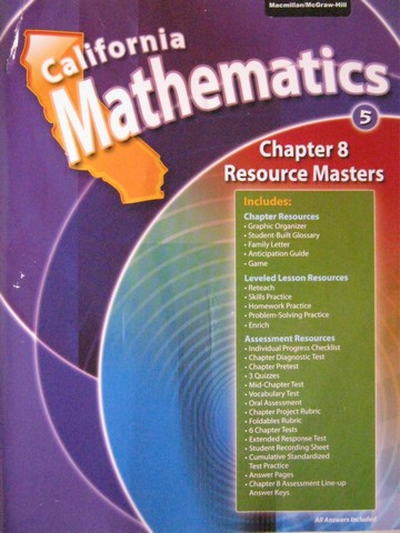 (image for) California Mathematics 5 Chapter 8 Resource Masters (CA)(P)