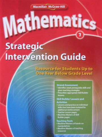 (image for) Mathematics 1 Strategic Intervention Guide (Spiral)