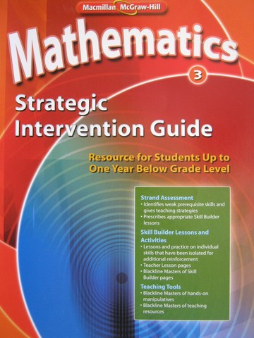 (image for) Mathematics 3 Strategic Intervention Guide (Spiral)