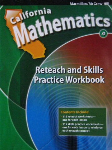 (image for) California Mathematics 4 Reteach & Skills Practice Workbook (P)