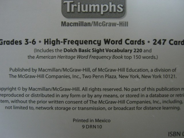 (image for) Reading Triumphs Grades 3-6 High-Frequency Word Cards (Pk)