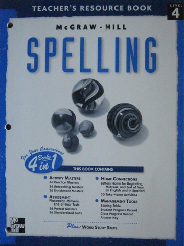 (image for) Spelling 4 Teacher's Resource Book (TE)(P) by Temple, Gabrielson, Cook, etc.