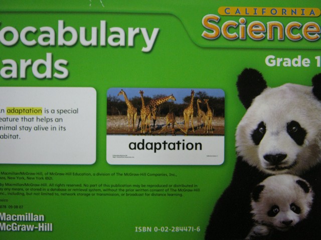 (image for) California Science 1 Vocabulary Cards (CA)(Pk)