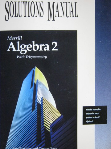 (image for) Merrill Algebra 2 with Trigonometry Solutions Manual (P)