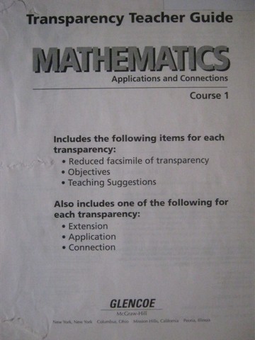(image for) Mathematics Applications & Connections Course 1 Transp TG (P)