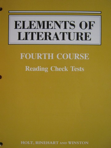 (image for) Elements of Literature 4th Course Reading Check Tests (P)