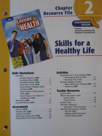 (image for) Lifetime Health Chapter Resource File 2 (CA)(P)